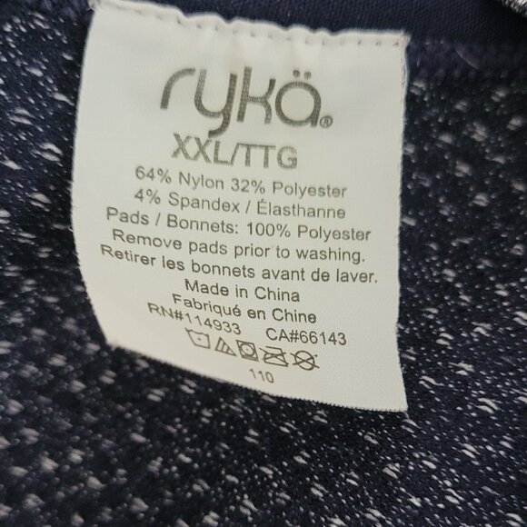 Ryka Navy Blue Workout Sports Bra Size XXL EUC - Picture 3 of 5